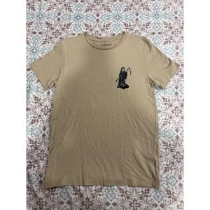 Taco Tuesday Grim Reaper Graphic T-Shirt Tan Khaki Mens Medium Mountain Moon